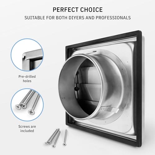 calimaero VKE 4" Inch Dryer Vent Cover Outdoor Stainless Steel Grille Dryer Vent Exterior Wall Vent Moving Flaps Ebuystt