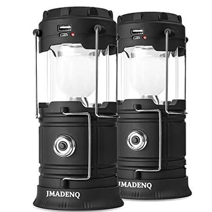 Lanterns, Camping Lantern, Solar Lantern Flashlights Charging for Phone, USB Rechargeable Led Camping Lantern, Collapsible & Portable for Emergency, Hurricanes, Power Outage, Storm -JMADENQ