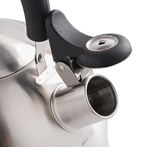 Mr. Coffee Carterton Stainless Steel Whistling Tea Kettle, 1.5-Quart, Mirror Polish ebuystt