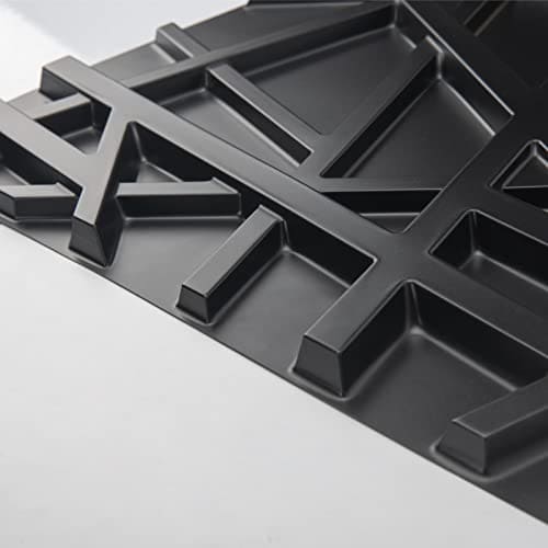 Art3d PVC Decorative Textures Black 3D Wall Panels for Interior Wall Décor, Black Wall Decor,Pack of 12 Tiles 32 Sq Ft MEGA