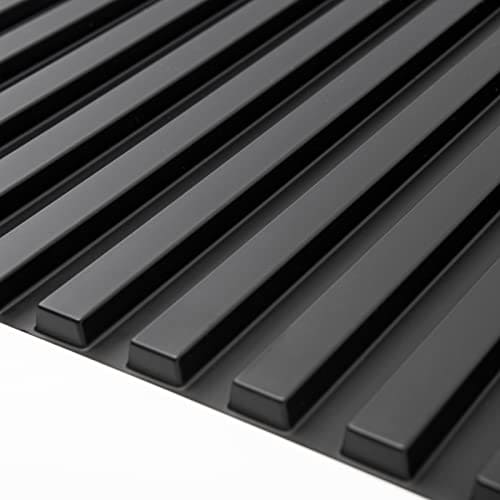 Art3d Slat Wall Panel, 3D Fluted Textured Panel 12-Tile 19.7 x 19.7in. - Black MEGA