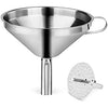 Cosmos 4 inch Stainless Steel Kitchen Funnel Metal Funnel with Removable Filter Rustproof Stainless Steel Funnel for Filtering-MF4
