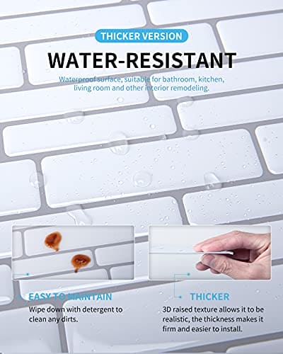 Art3d Thickened Peel and Stick Backsplash Tile Oblong in White, 10 Sheets 12x12in. MEGA