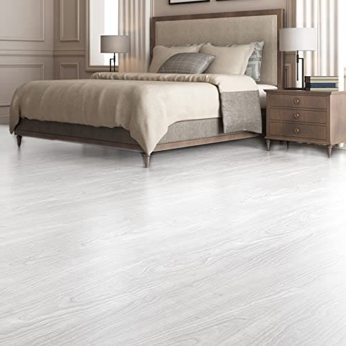Art3d Peel and Stick Floor Tile Vinyl Wood Plank 36-Pack 54 Sq.Ft, White Washed, Rigid Surface Hard Core Easy DIY Self-Adhesive Flooring Art3d