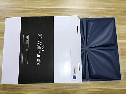 Art3d Navy Blue 3D Wall Panel PVC Flower Design Cover 32 Sqft, for Interior Wall Decor in Living Room,Bedroom,Lobby,Office,Shopping Mall MEGA