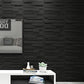 Art3d A10032BK Decorative PVC Wall Panels, 32 Square Feet, 3D Rectangle 3-Black, Sq Ft MEGA