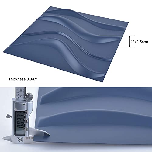 Art3d 32 Sq.Ft 3D Wall Panels, 15+ Patterns Decorative 3D Panels, Blue Wave MEGA