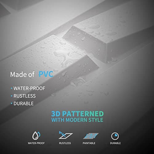 Art3d Decorative 3D PVC Wall Panel for Interior Décor, 12-Pack 19.7 x 19.7 in. White MEGA