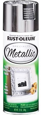 Rust-Oleum Specialty Metallic Silver/Gold Spray Paint, Bright Reflective Finish, Any Angle Spray Nozzle, Indoor and Outdoor Use, 11oz. Ideal for  Wood, Metal, Plaster, Masonry and Unglazed Ceramic - 1915830 MEGA