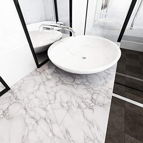 LaCheery Large Size 160 x 36 Inch Grey White Marble Contact Paper for Countertops Waterproof Wallpaper Stick and Peel Marble Countertop Contact Paper for Kitchen Island Worktop Table Desk Decorative Mega