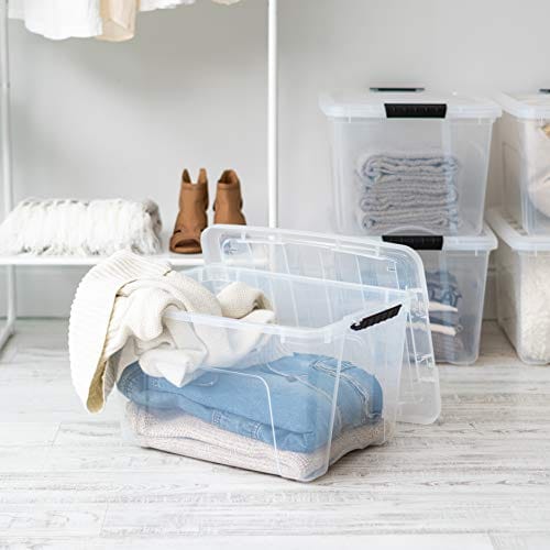 IRIS USA TB Clear Stack & Pull Storage Box, 5 Qt, 10 Count ebuystt