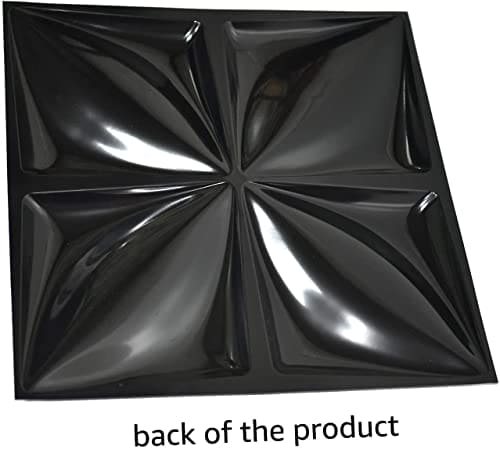 Art3d Matt Black 3D Wall Panel PVC Flower Design Cover 32 Sqft, for Interior Wall Decor in Living Room,Bedroom,Lobby,Office,Shopping Mall MEGA