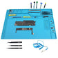 CPB Silicone Repair Mat Heat Resistant Work Mat with Scale Rule and Screw Position for soldering Iron, Electronics, Computer, Cellphone - Blue - S130 / S160 / S180 ebuystt