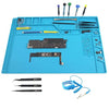 CPB Silicone Repair Mat Heat Resistant Work Mat with Scale Rule and Screw Position for soldering Iron, Electronics, Computer, Cellphone - Blue - S130 / S160 / S180