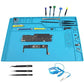 CPB Silicone Repair Mat Heat Resistant Work Mat with Scale Rule and Screw Position for soldering Iron, Electronics, Computer, Cellphone - Blue - S130 / S160 / S180 ebuystt