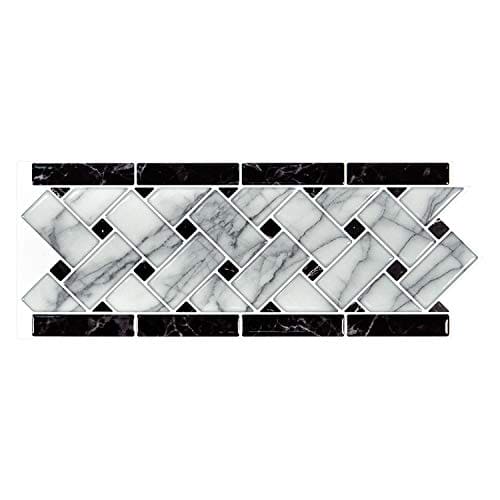 Art3d 10-Sheet Peel and Stick Tile Backsplash - 12.4"x5" Self-Adhesive Decorative Waist Line Mosaic Tiles for Kitchen and Bathroom MEGA