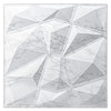 Art3d Textures 3D Wall Panels Glossy White Marble Diamond Design for Interior Wall Decor Pack of 12 Tiles 32 Sq Ft (PVC)