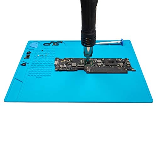 CPB Silicone Repair Mat Heat Resistant Work Mat with Scale Rule and Screw Position for soldering Iron, Electronics, Computer, Cellphone - Blue - S130 / S160 / S180 ebuystt