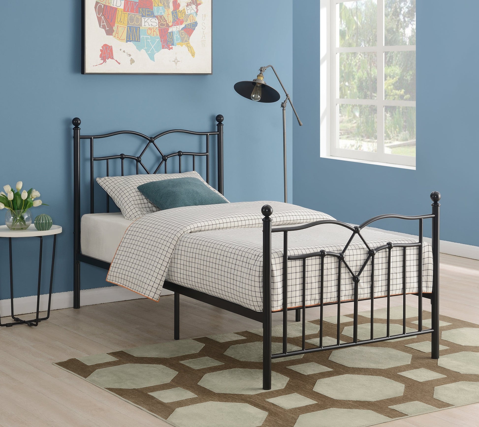 Klossen Metal Twin Bed Black - 422763T A-Z Store Nadia
