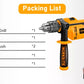 Worksite Impact Drill With Chuck Size 13mm(1/2 inches). Professional Impact Drill. Input Power - 750Watts Impact Drill, Adjustable Speed, Reversible - Voltage: 110-120Volts~,50/60Hz, No-load speed:0-3000/min - EID402 Worksite Power Tools