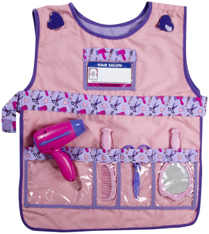MELISSA & DOUG Role Play Set Hair Stylist: Your young hairdresser can put on the machine-washable smock and the personalizable name card - M&D-4847