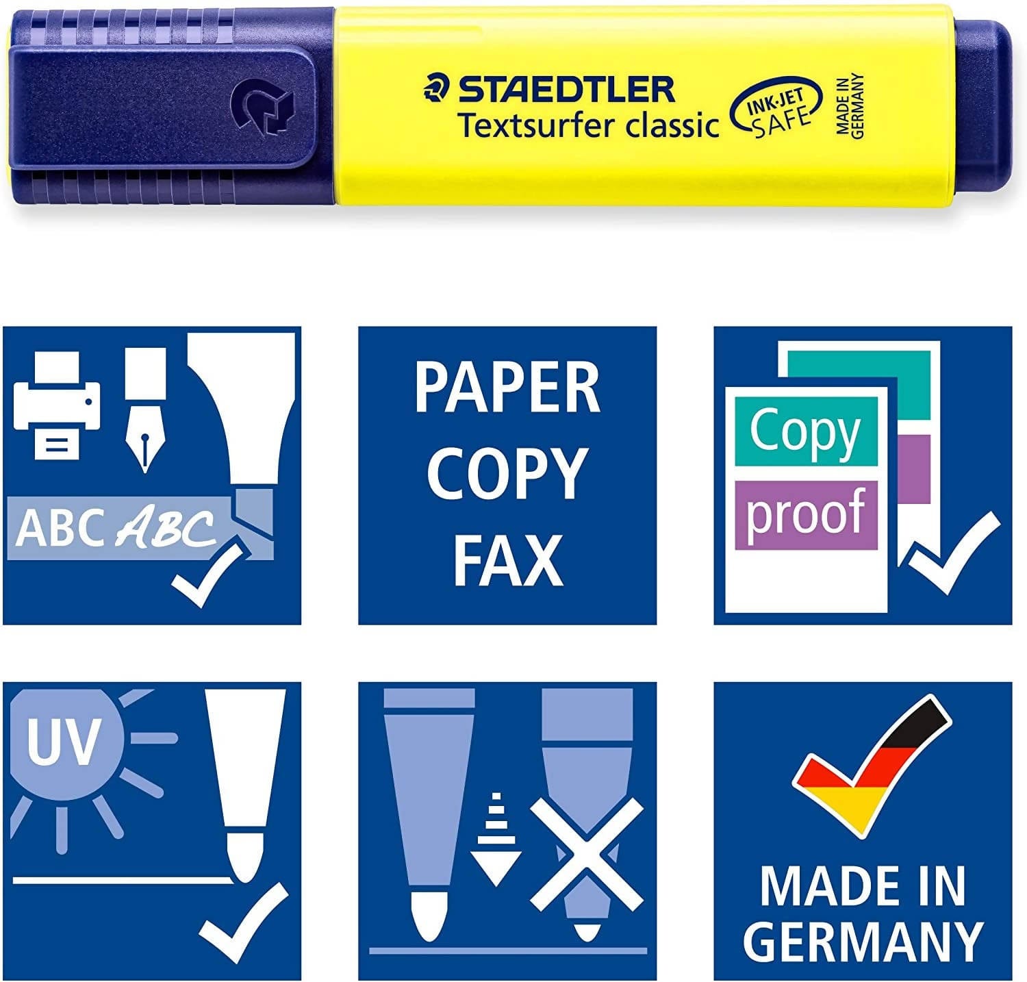 Staedtler Textsurfer Classic 364 Highlighters - Assorted Colours (Pack of 4) are great for work or school as it helps you to emphasize important information - 364-WP4 Pie's Variety Store