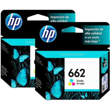 HP Ink 662 Tri Color 2pk Original HP Ink delivers up to 2x more prints than refill cartridges. Save time and money with convenient multipacks-888663