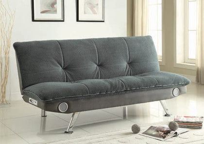 Odel Upholstered Sofa Bed With Bluetooth Speakers Grey Collection: Odel SKU: 500046