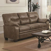 Meagan Upholstered Sofa Brown With Pillow Top Arms - 506561