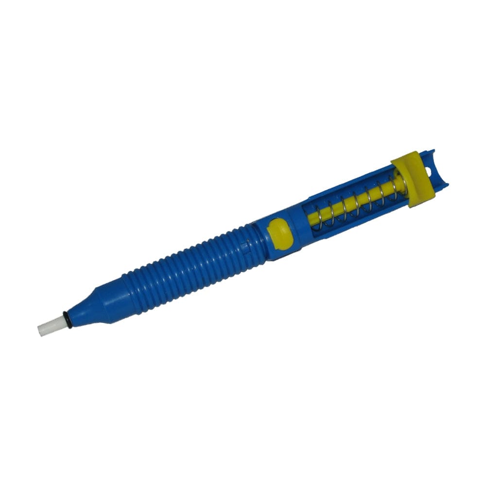 Solder Sucker Desoldering Pump, Plastic, 215mm Long Designed in color blue and yellow plastic, has anti-skid design so it is easy to hold and use-50B366Q