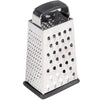 Tablecraft 6 inch Small 4 Sided Stainless Steel Non Slip Grip Box Grater can be used to shred cheese, vegetables, fruits, and more. Made from heavy-duty stainless steel, this grater comes with a hand grip at the top for easy use with both hands-SG203BH