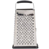 Tablecraft 6 inch Small 4 Sided Stainless Steel Non Slip Grip Box Grater can be used to shred cheese, vegetables, fruits, and more. Made from heavy-duty stainless steel, this grater comes with a hand grip at the top for easy use with both hands-SG203BH