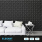Art3d Texture 3D Wall Panels, PVC Wall Panels for Interior Wall Decor Pack of 12 Tiles 32 Sq Ft, Black, 19.7"x19.7" MEGA