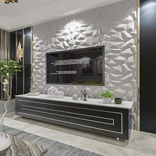 Art3d PVC 3D Diamond Wall Panel Jagged Matching-Matt White, for Residential and Commercial Interior Decor MEGA