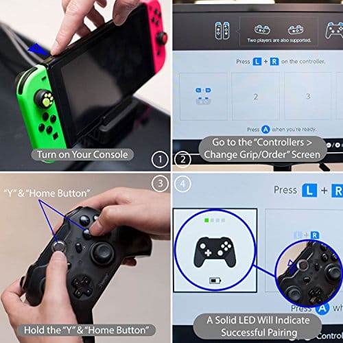 Insten Wireless Pro Controller for Nintendo Switch, Insten Wireless Pro Gaming Controller Bluetooth Gamepad Joypad Remote Compatible With Nintendo Switch / Lite Version, Black (with USB charging cable: Video Games ebuystt
