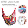 Hammock Chair Hanging Rope Swing, Max 300 Lbs Hanging Chair with Pocket- Quality Cotton Weave for Superior Comfort & Durability Perfect for Outdoor, Home, Bedroom, Patio, Yard (Colorful)
