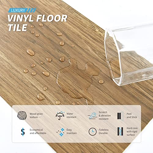 3d Art 36-Pack 54 Sq.ft Peel and Stick Floor Tiles Vinyl Plank Flooring Wood Look, Adhesive and Waterproof Tile Sticker for Bedroom, Living Room, Kitchen, RV in Ashtree Mega