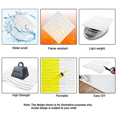 Art3d Decorative PVC 3D Wall Panels, 32 Square Feet, Bubble MEGA