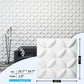 Art3d Textures 3D Wall Panels, PVC Wall Panels for Interior Wall Decor Pack of 12 Tiles 32 Sq Ft, White, 19.7"x19.7" MEGA