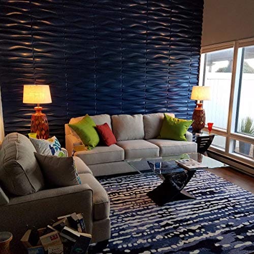 Art3d Durable Plastic 3D Wall Panel PVC Wave Wall Design, White, 12 Panels 32 SF MEGA