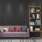Art3d PVC Wave Board Textured 3D Wall Panels, Black, 19.7" x 19.7" (12 Pack) MEGA