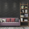 Art3d PVC Wave Board Textured 3D Wall Panels, Black, 19.7