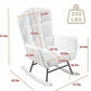 Hansones Nursery Rocking Chair, Upholstered Glider Chair with High Backrest Armchair Chair for Living Room Bedroom Offices (Grey Teddy) ebuys