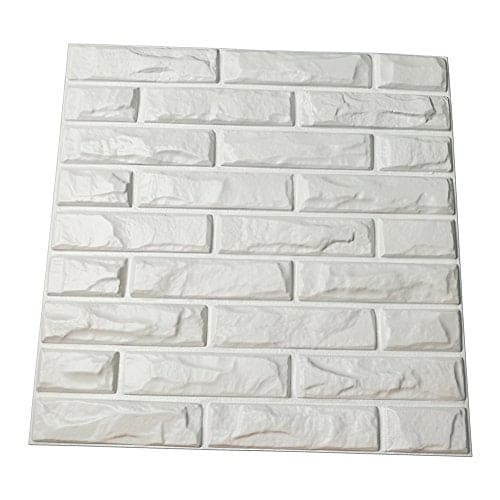 Art3d PVC 3D Wall Panels White Brick Wall Tiles, 19.7" x 19.7" (12 Pack) MEGA