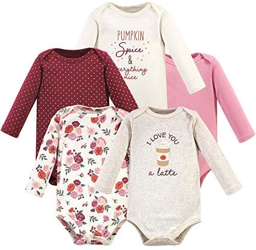 Hudson Baby Unisex Cotton Bodysuits, Girl Baby Bear Long-Sleeve 5-Pack, 0-3 Months (3M): Clothing ebuystt