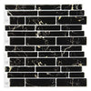 Art3d 10-Sheet Peel and Stick Backsplash, 12 in. x 12in. Black Marble Design