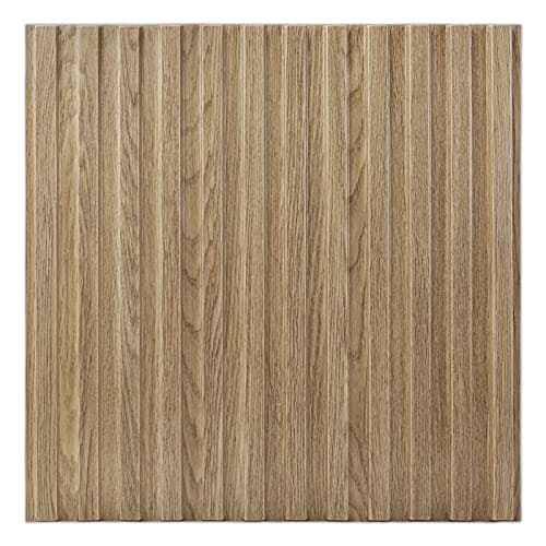 Art3d Slat Wall Panel, 3D Fluted Textured Panel 12-Tile 19.7 x 19.7in. - Walnut MEGA