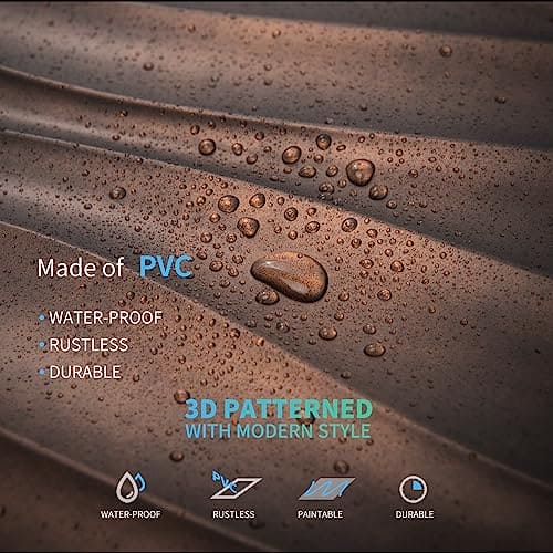Art3d PVC Wave Panels for Interior Wall Decor, Antique Copper Textured 3D Wall Tiles, 19.7" x 19.7" (12-Pack) MEGA
