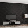 Art3d PVC Wave Panels for Interior Wall Decor, Black Textured 3D Wall Tiles, 19.7