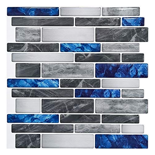 Art3d 10-Sheet Premium Self-Adhesive Kitchen Backsplash Tiles in Marble, 12"X12" MEGA